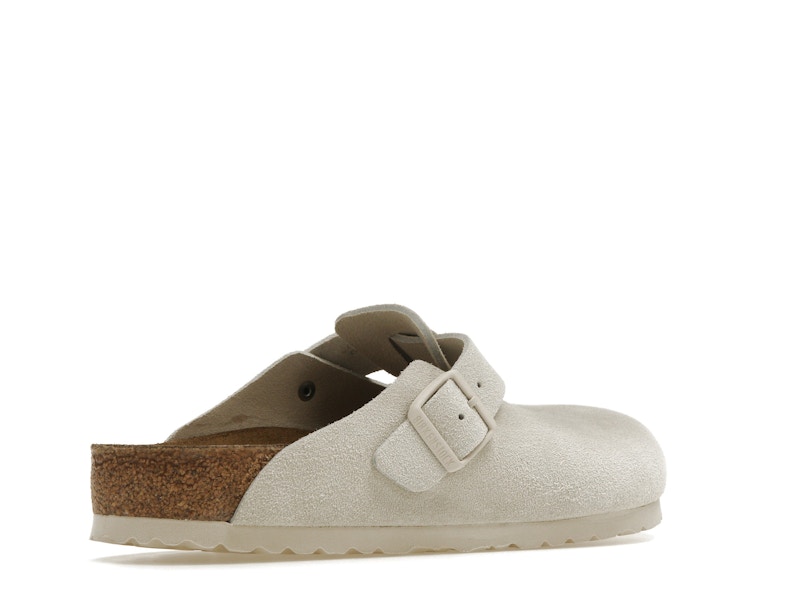 Birkenstock Boston Antique White Suede