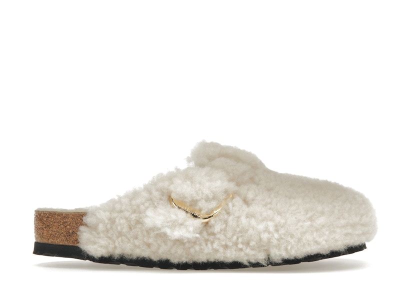 Birkenstock Boston Big Buckle Lammfell Eierschale Herren – 1025664