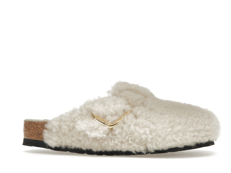 Birkenstock Boston Big Buckle Shearling Egg Shell