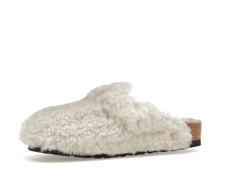 Birkenstock Boston Big Buckle Shearling Egg Shell