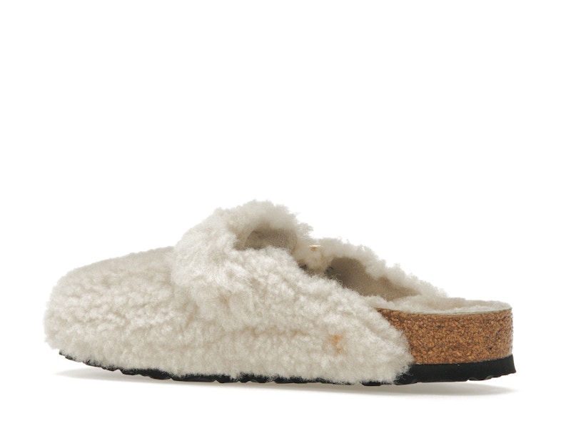 Birkenstock Boston Big Buckle Shearling Egg Shell