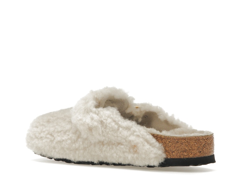 Birkenstock Boston Big Buckle Shearling Egg Shell