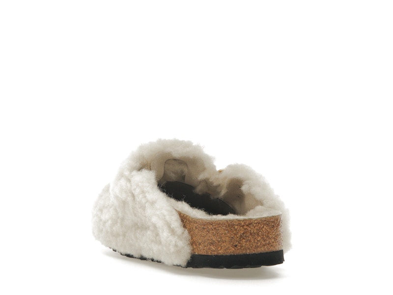 Birkenstock Boston Big Buckle Shearling Egg Shell