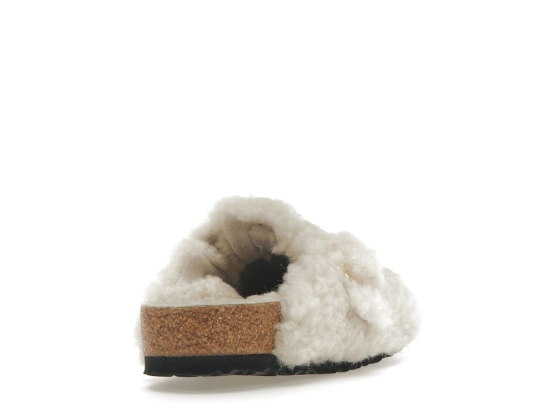 Birkenstock Boston Big Buckle Shearling Egg Shell