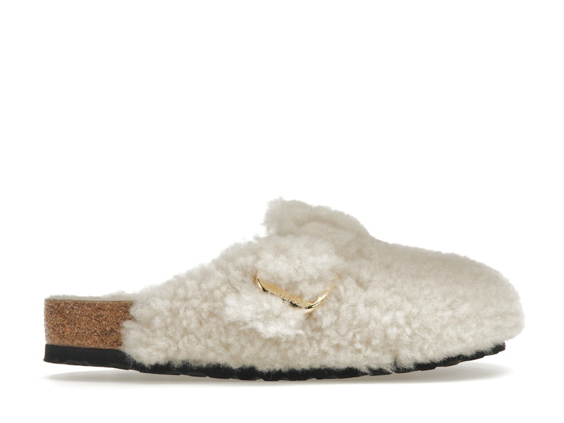 Birkenstock Boston Big Buckle Shearling Egg Shell