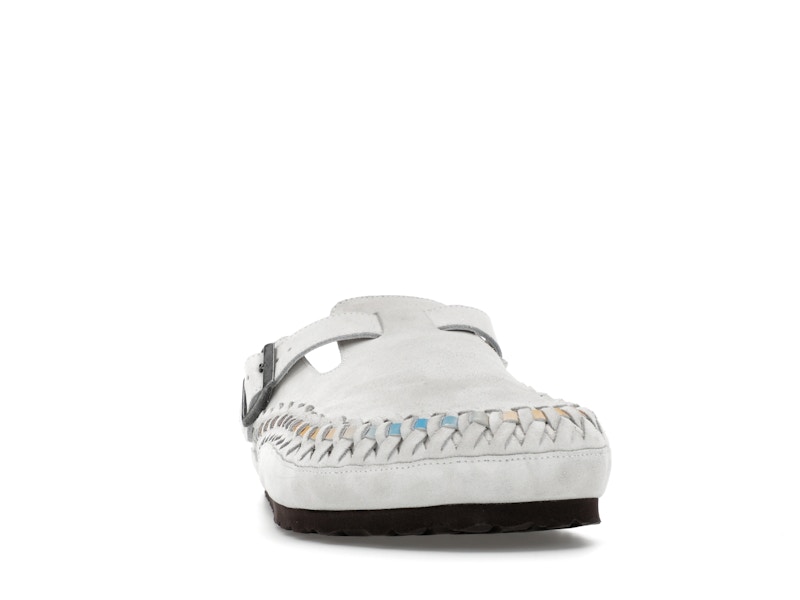 Birkenstock Boston Braided Suede Kith Antique White Tie Dye