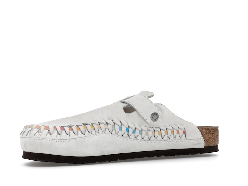 Birkenstock Boston Braided Suede Kith Antique White Tie Dye