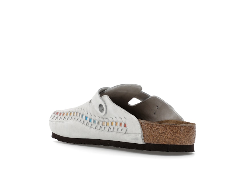 Birkenstock Boston Braided Suede Kith Antique White Tie Dye