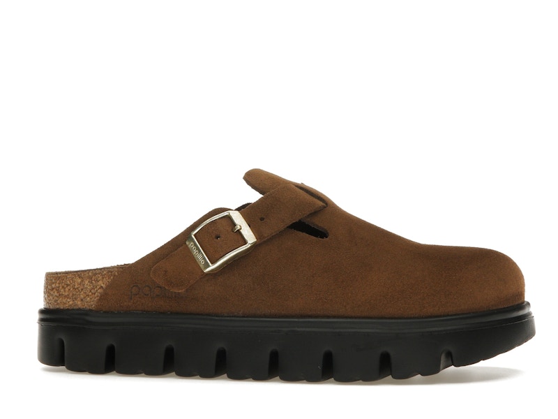 Birkenstock Boston Chunky Suede Dark Tea Black (Narrow) (Women's)