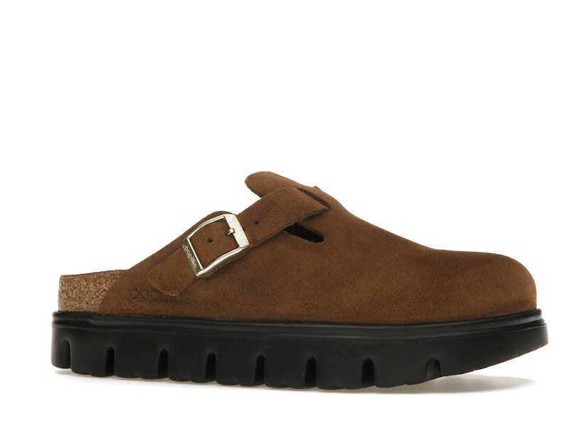 Birkenstock Boston Chunky Suede Dark Tea Black (Narrow) (Women's)