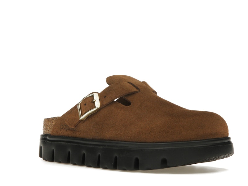 Birkenstock Boston Chunky Suede Dark Tea Black (Narrow) (Women's)