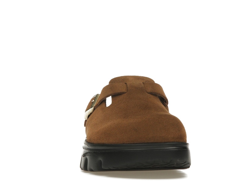 Birkenstock Boston Chunky Suede Dark Tea Black (Narrow) (Women's)