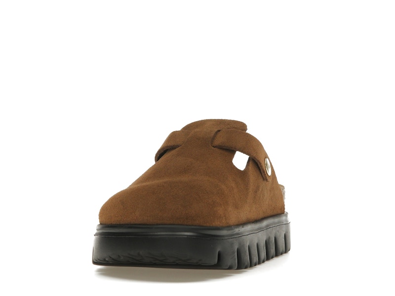 Birkenstock Boston Chunky Suede Dark Tea Black (Narrow) (Women's)