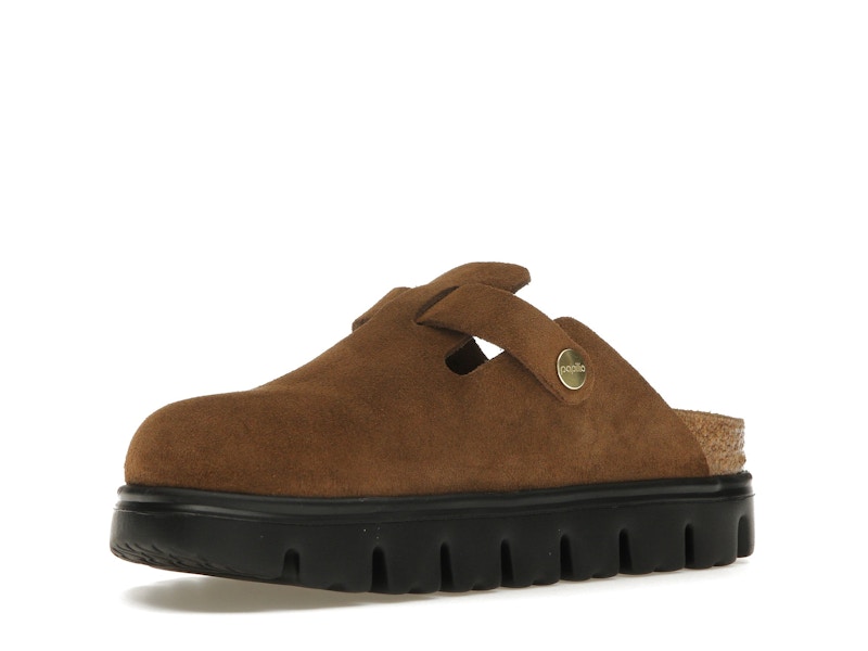 Birkenstock Boston Chunky Suede Dark Tea Black (Narrow) (Women's)