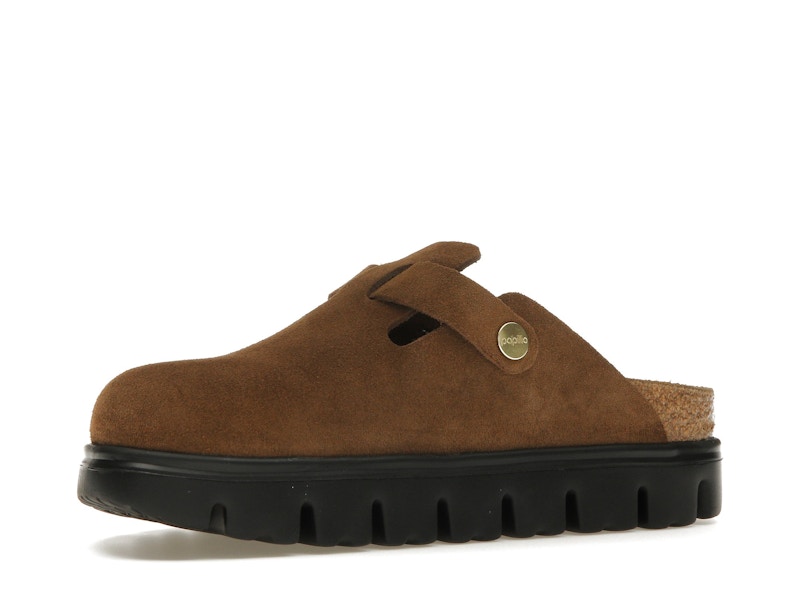 Birkenstock Boston Chunky Suede Dark Tea Black (Narrow) (Women's)