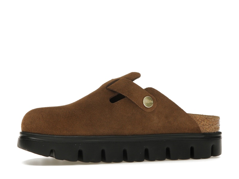 Birkenstock Boston Chunky Suede Dark Tea Black (Narrow) (Women's)