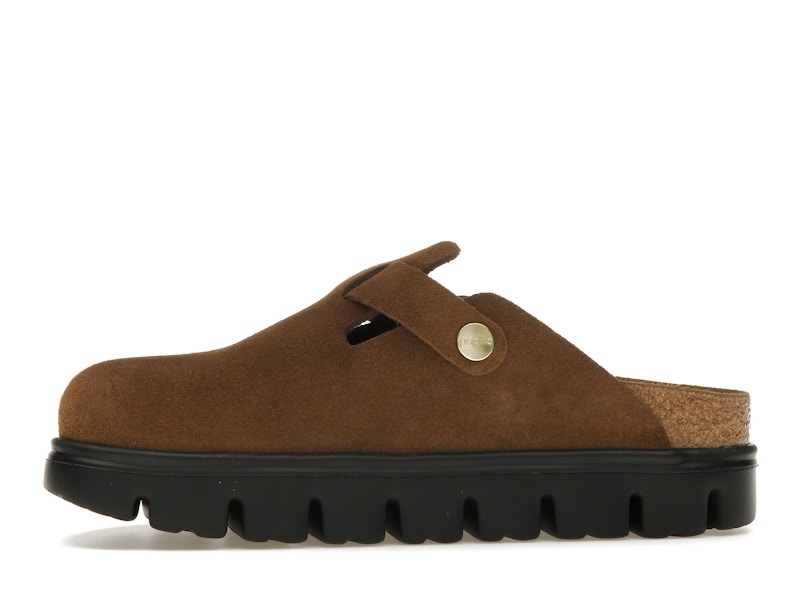 Birkenstock Boston Chunky Suede Dark Tea Black (Narrow) (Women's)