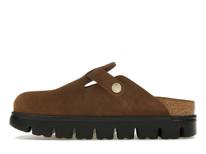 Birkenstock Boston Chunky Suede Dark Tea Black (Narrow) (Women's)