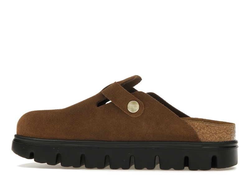 Birkenstock Boston Chunky Suede Dark Tea Black (Narrow) (Women's)