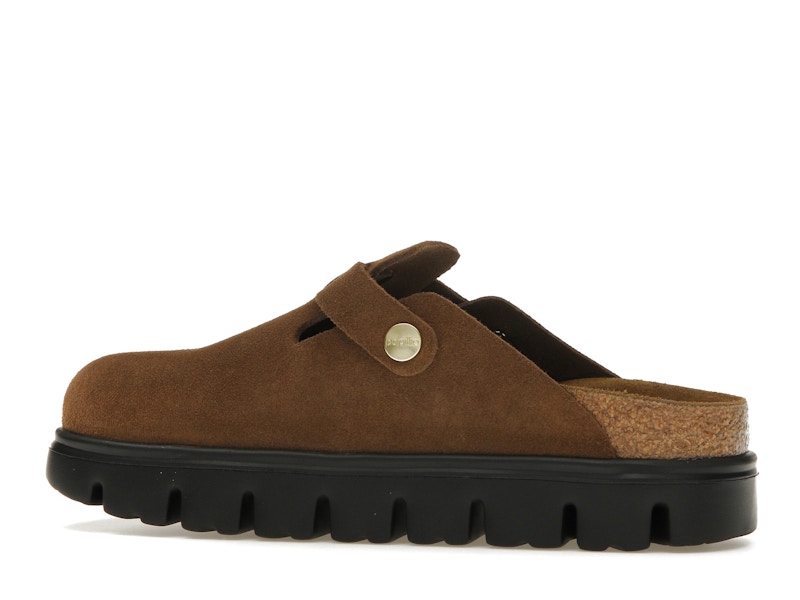 Birkenstock Boston Chunky Suede Dark Tea Black (Narrow) (Women's)