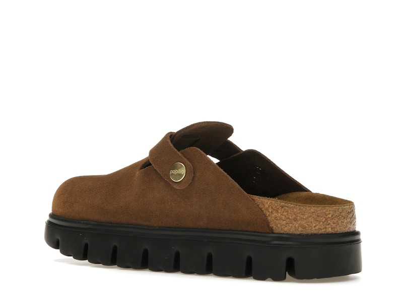 Birkenstock Boston Chunky Suede Dark Tea Black (Narrow) (Women's)