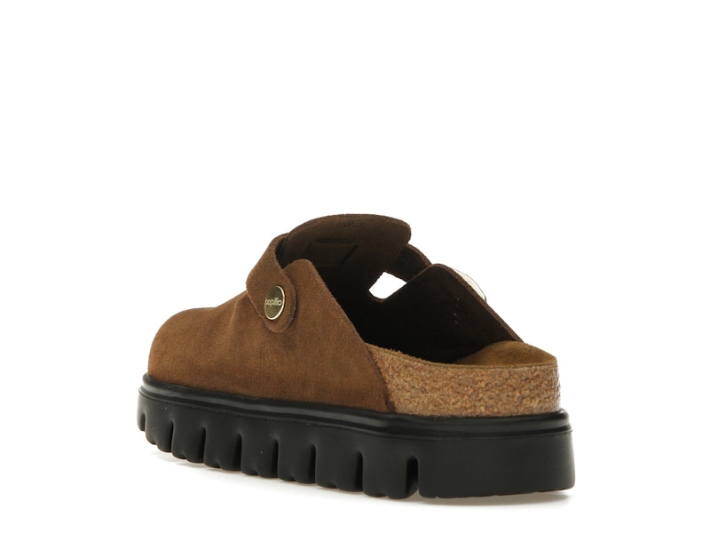 Birkenstock Boston Chunky Suede Dark Tea Black (Narrow) (Women's)