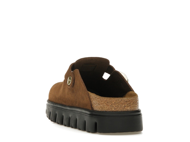 Birkenstock Boston Chunky Suede Dark Tea Black (Narrow) (Women's)
