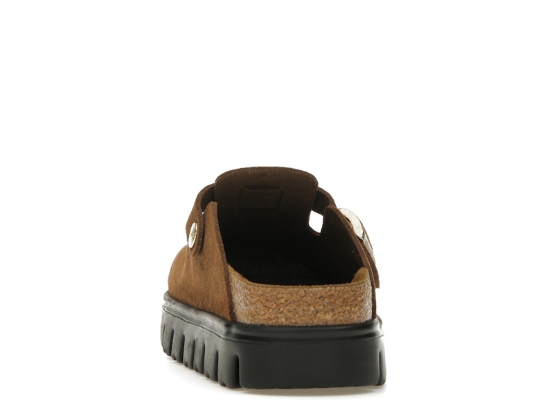 Birkenstock Boston Chunky Suede Dark Tea Black (Narrow) (Women's)