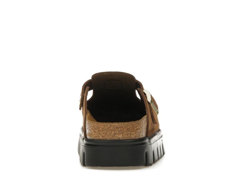 Birkenstock Boston Chunky Suede Dark Tea Black (Narrow) (Women's)