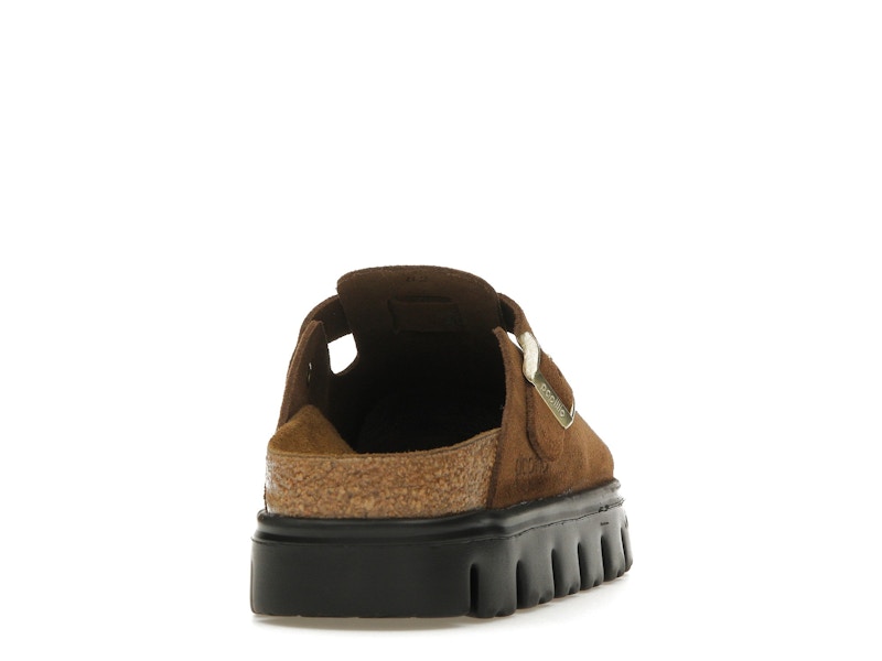 Birkenstock Boston Chunky Suede Dark Tea Black (Narrow) (Women's)