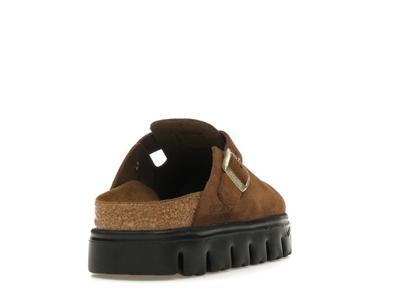 Birkenstock Boston Chunky Suede Dark Tea Black (Narrow) (Women's)