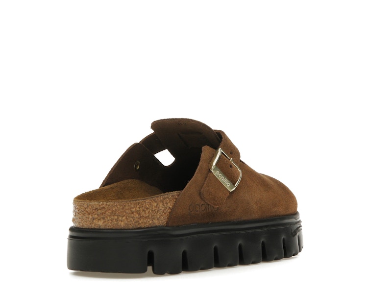 Birkenstock Boston Chunky Suede Dark Tea Black (Narrow) (Women's)