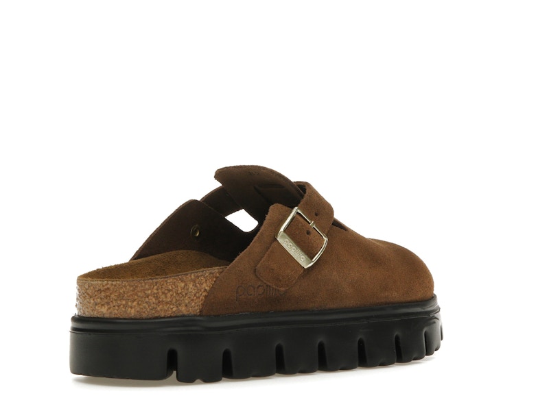 Birkenstock Boston Chunky Suede Dark Tea Black (Narrow) (Women's)