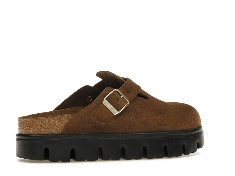 Birkenstock Boston Chunky Suede Dark Tea Black (Narrow) (Women's)