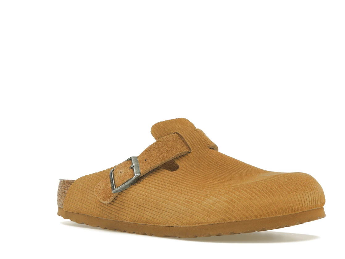 Birkenstock Boston Embossed Corduroy Suede Cork Brown