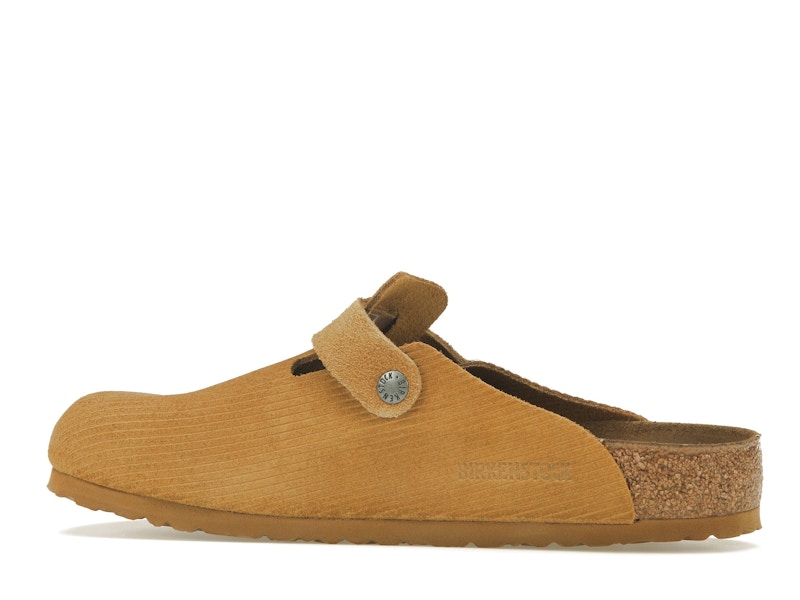 Birkenstock Boston Embossed Corduroy Suede Cork Brown