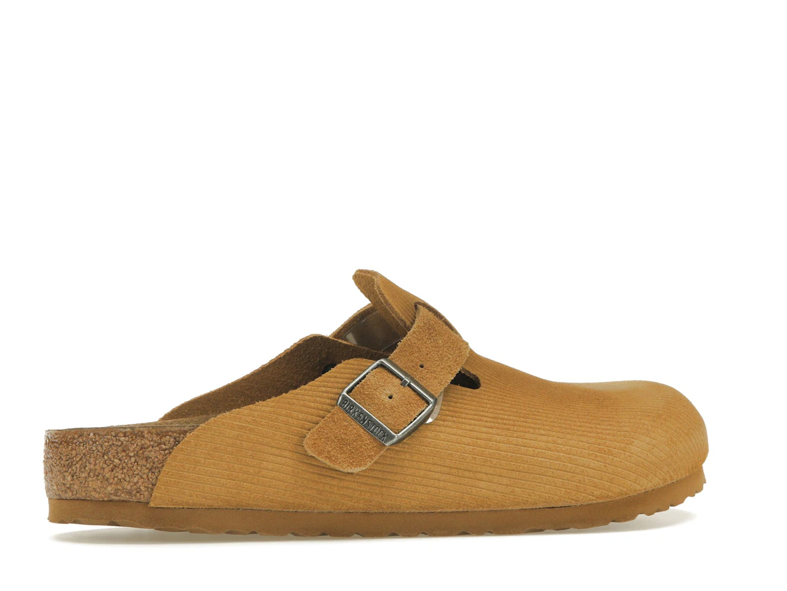 Birkenstock Boston Embossed Corduroy Suede Cork Brown