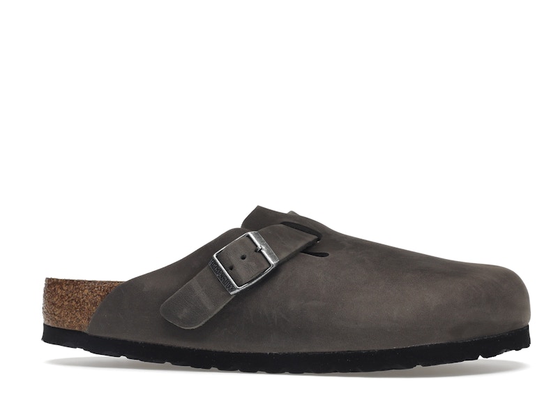 Birkenstock Boston Soft Footbed Oiled Leather Iron Grey