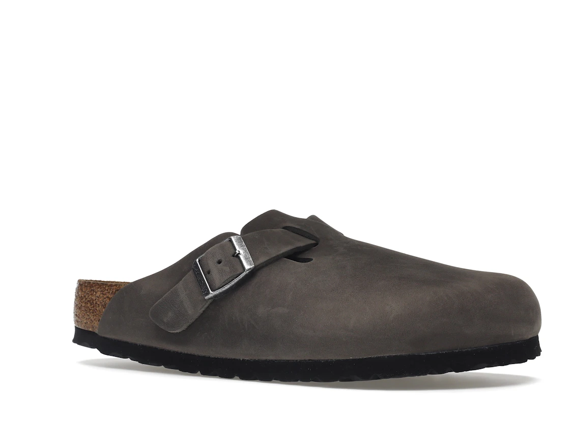 Birkenstock Boston Soft Footbed Oiled Leather Iron Grey