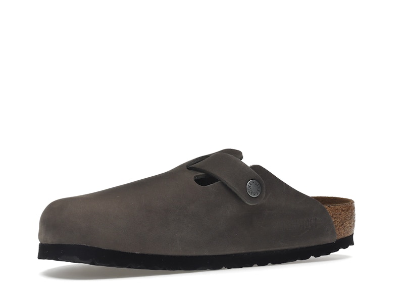Birkenstock Boston Soft Footbed Oiled Leather Iron Grey