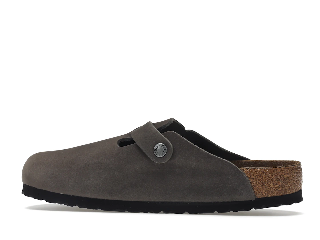 Birkenstock Boston Soft Footbed Oiled Leather Iron Grey