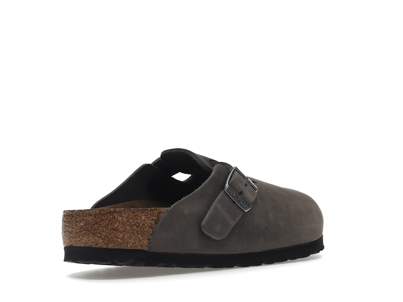 Birkenstock Boston Soft Footbed Oiled Leather Iron Grey