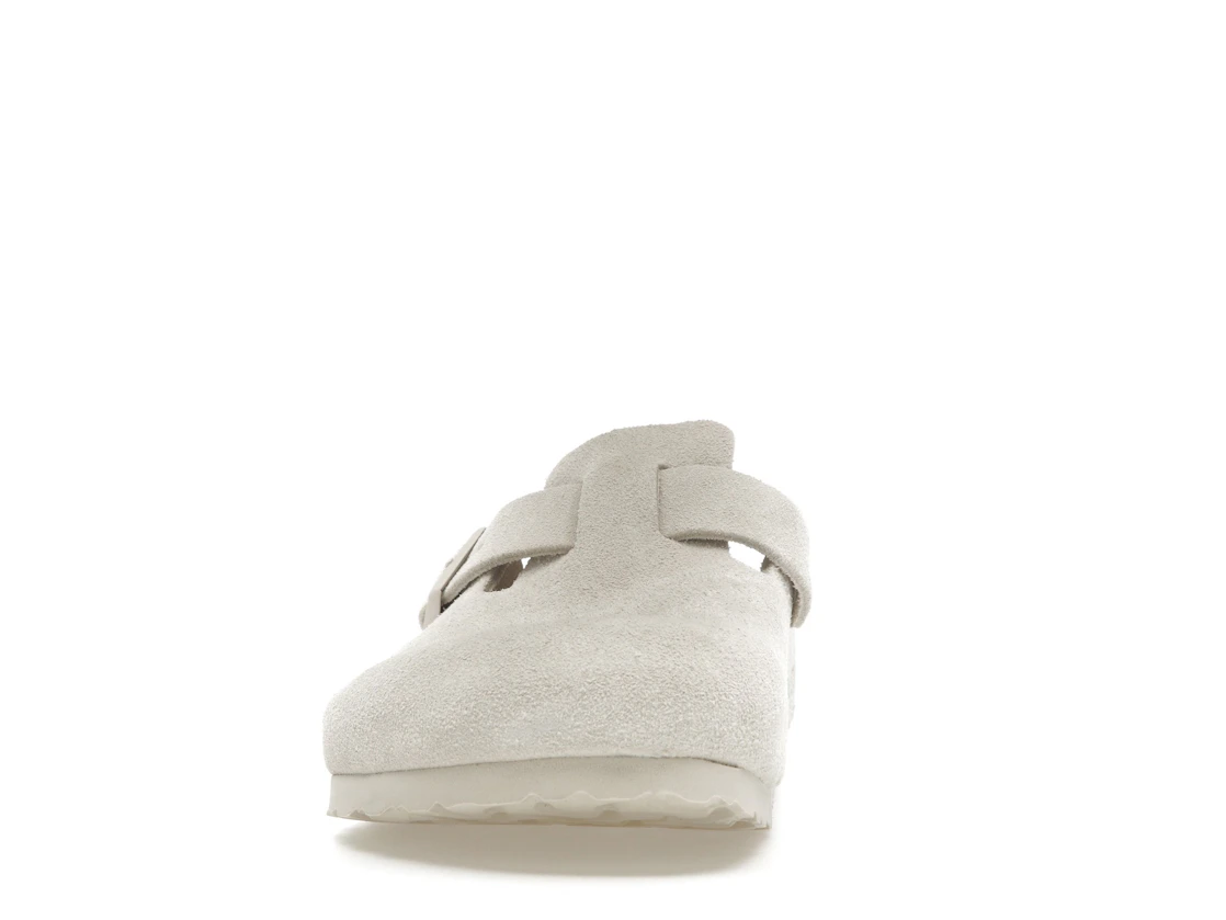 Birkenstock Boston Soft Footbed Suede Antique White