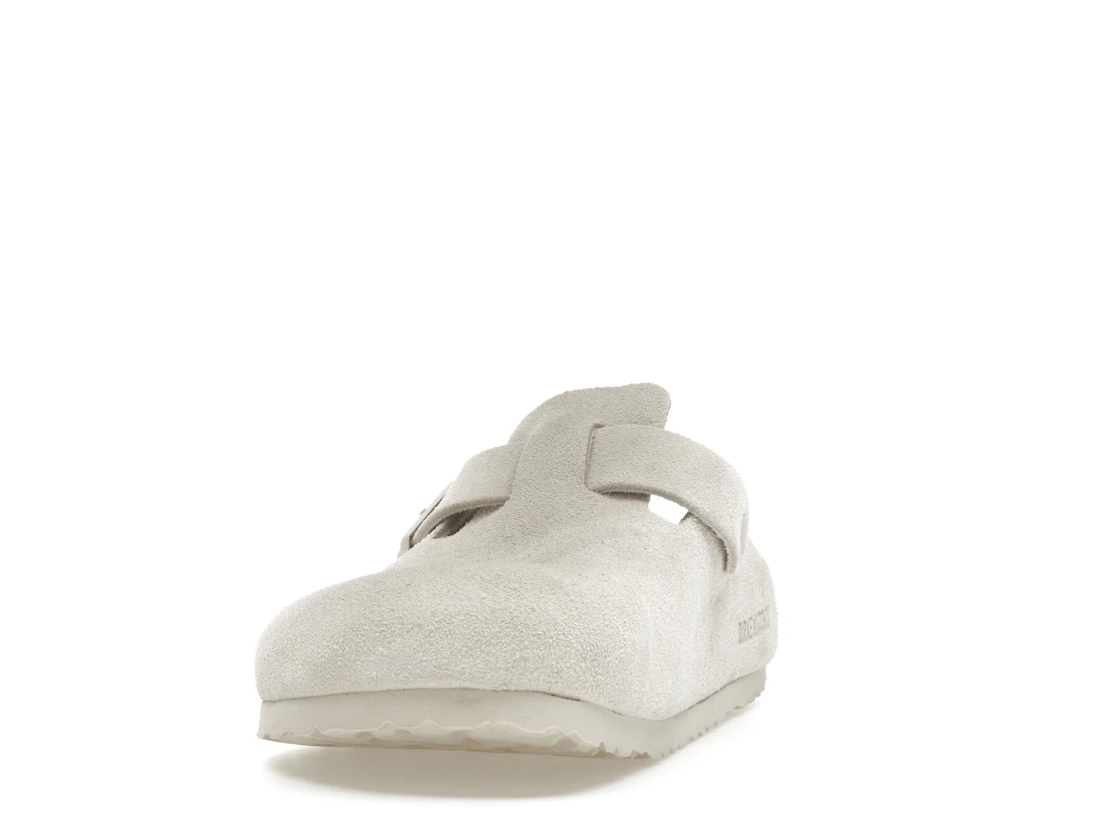 Birkenstock Boston Soft Footbed Suede Antique White