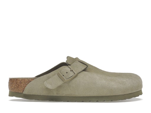 Birkenstock Boston weiches Fußbett Veloursleder blasses Khaki 0