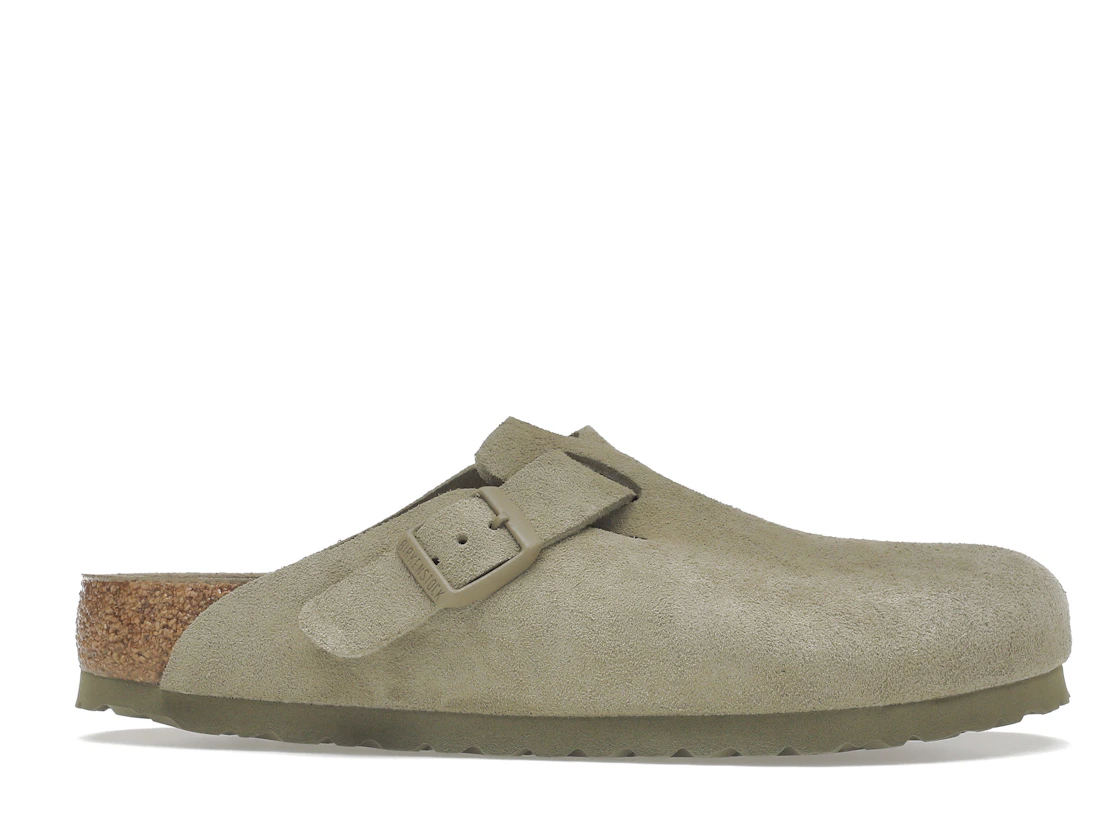 Birkenstock Boston Soft Footbed Suede Faded Khaki