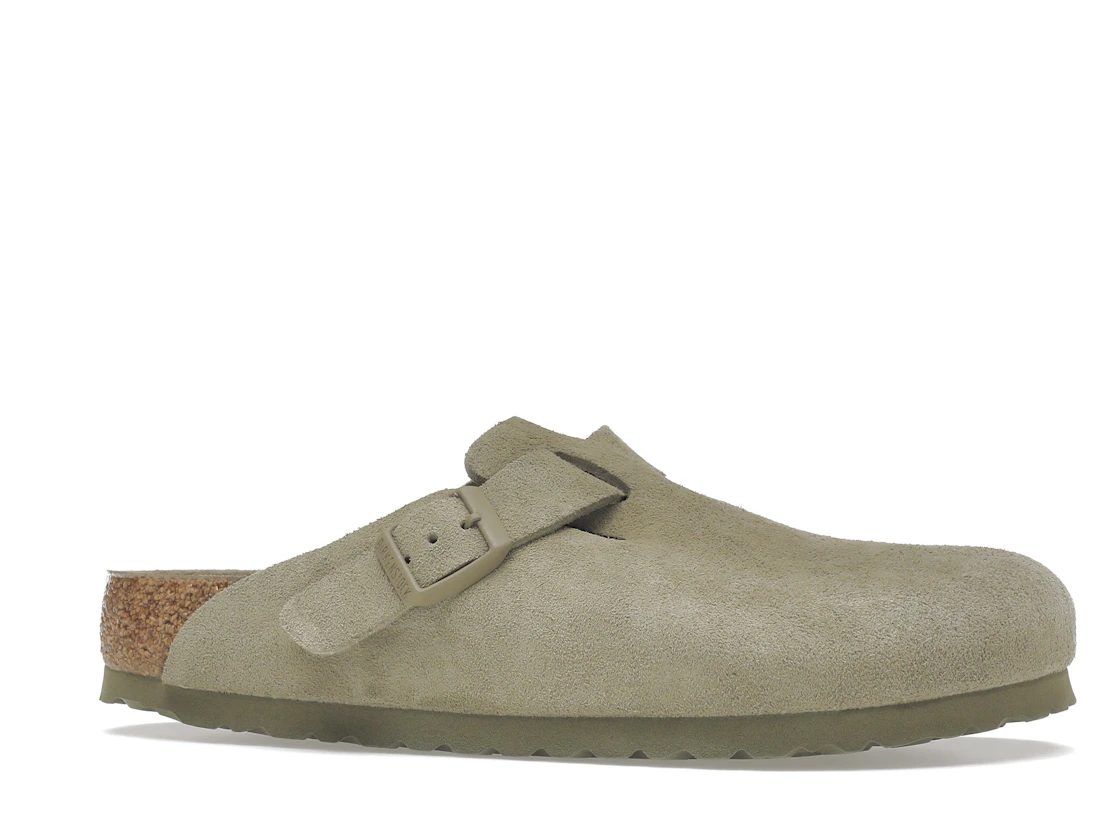 Birkenstock Boston Soft Footbed Suede Faded Khaki