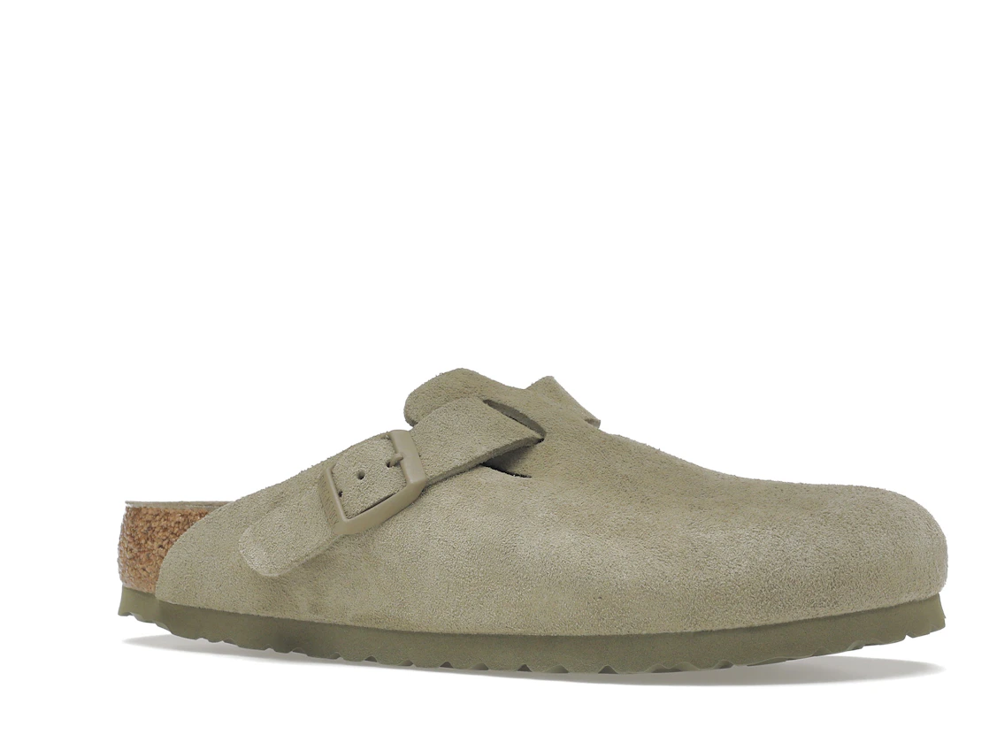 Birkenstock Boston Soft Footbed Suede Faded Khaki