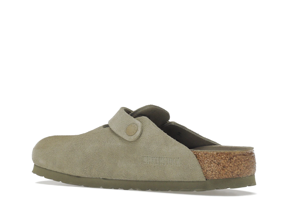 Birkenstock Boston Soft Footbed Suede Faded Khaki