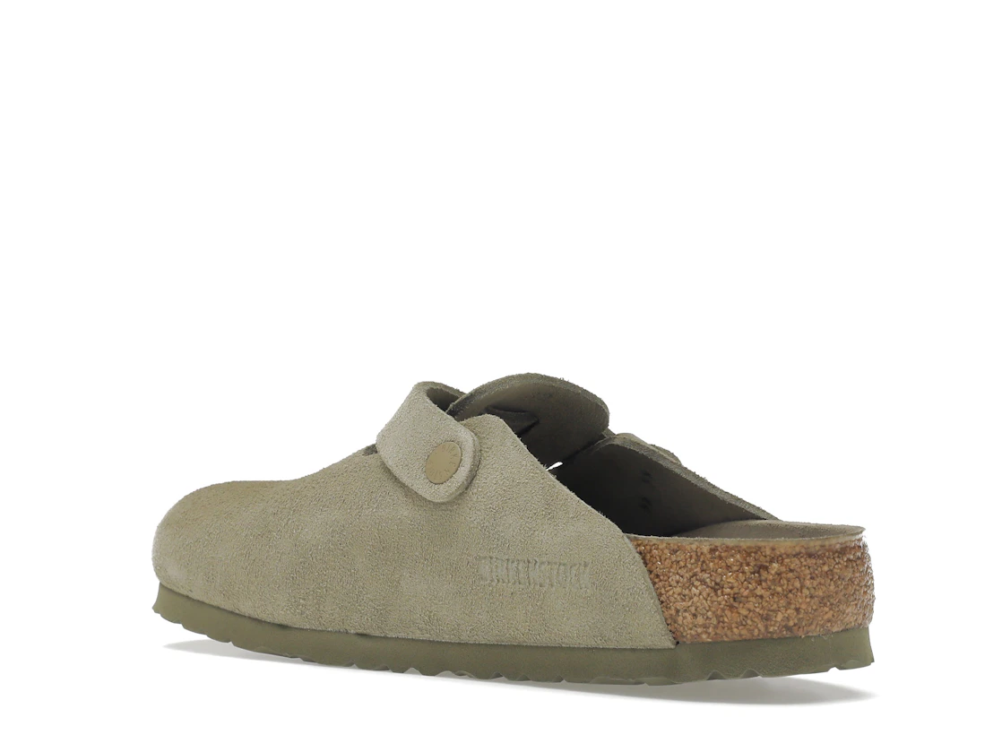 Birkenstock Boston Soft Footbed Suede Faded Khaki